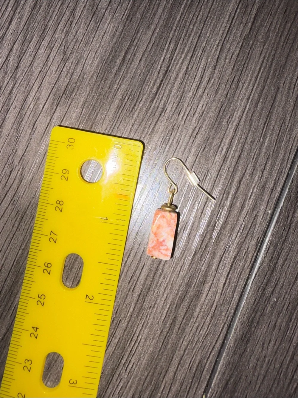 Gold-Plated Orange Marble Drop Earrings